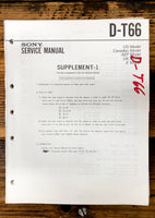 Sony D-T66 CD Player / Discman Supp. Service Manual *Original*
