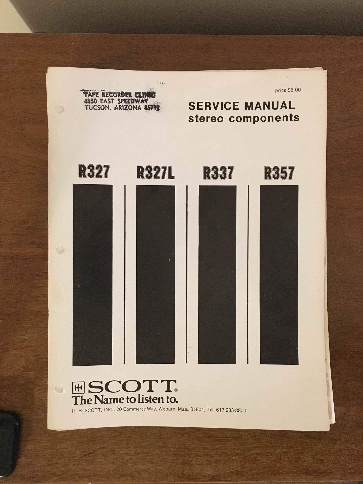 Scott R327 R337 STEREO  Service Manual *Original*