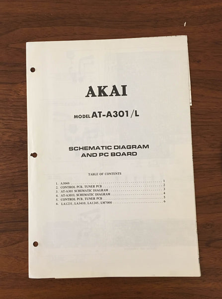 Akai AT-A301 AT-A301L TUNER Service Manual *Original*