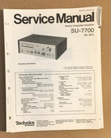 Technics / Panasonic Su-7700 Amplifier  Service Manual *Original*