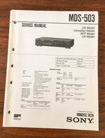 Sony MDS-503 Mini Disc Recorder Service Manual *Original*