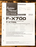 Pioneer F-X700 F-X700L Tuner Service Manual *Original*