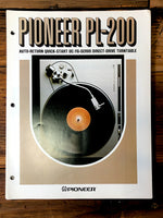 Pioneer PL-200 Record Player / Turntable 3 pg Dealer Foldout Brochure *Orig*