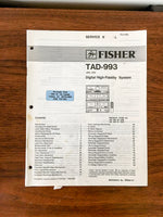 Fisher TAD-993 Stereo Service Manual *Original*