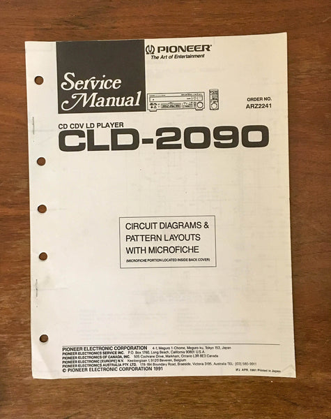 Sony CLD-2090 CD CDV LD Player  Service Manual *Original*