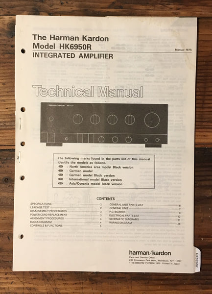 Harman Kardon HK 6950R HK-6950R Amplifier Service Manual *Original*