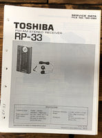 Toshiba RP-33 Radio / Stereo  Service Manual *Original*