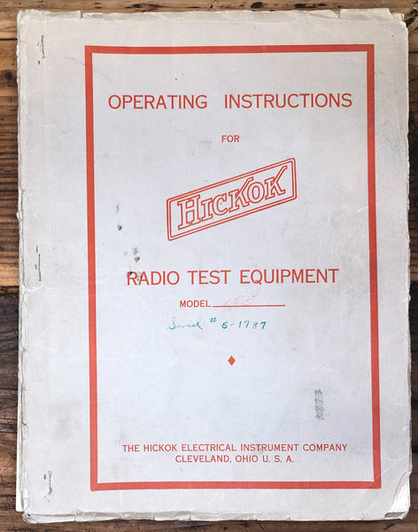 Hickok Model 155 Trace O Meter  Owner / Service Manual *Original*