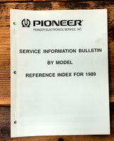 Pioneer Service Information Bulletin by Model 1989   Service Manual *Original*