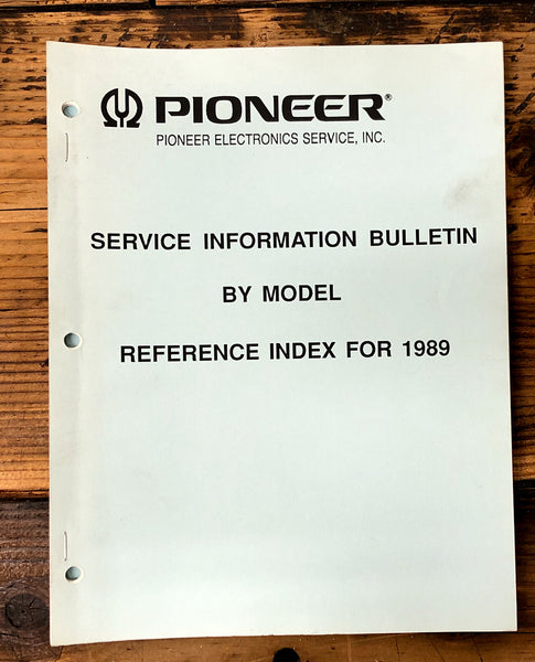 Pioneer Service Information Bulletin by Model 1989   Service Manual *Original*