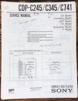 Sony CDP-C245 -C345 -C741 CD Player Supp. Service Manual *Original*