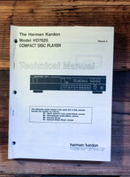 HK Harman Kardon HD7625 HD-7625 CD Player Service Manual *Original*