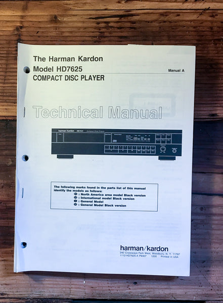 HK Harman Kardon HD7625 HD-7625 CD Player Service Manual *Original*