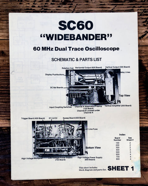 Sencore SC60 Oscilloscope  Schematic & Parts List #1