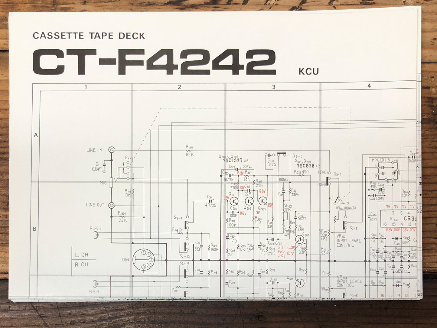 Pioneer CF-F4242 Cassette Foldout Service Manual *Original*