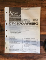 Pioneer CT-1370WR Cassette Service Manual *Original*