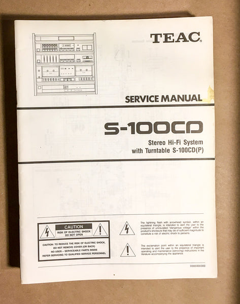 TEAC S-1000CD Stereo Service Manual *Original*