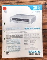 Sony XO-5 Receiver  Service Manual *Original*