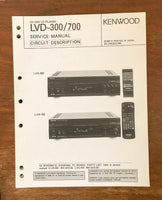 Kenwood LVD-300 LVD-700 CD CDV LD Player  Service Manual *Original*
