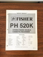 Fisher PH 520K Cassette Recorder Service Manual *Original*