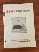Akai AP-Q80 Record Player Turntable Service Manual *Original*