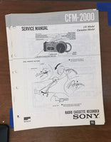 Sony CFM-2000 Radio Cassette Recorder Service Manual *Original*