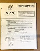 Sansui A-770 Amplifier Service Manual *Original* #2