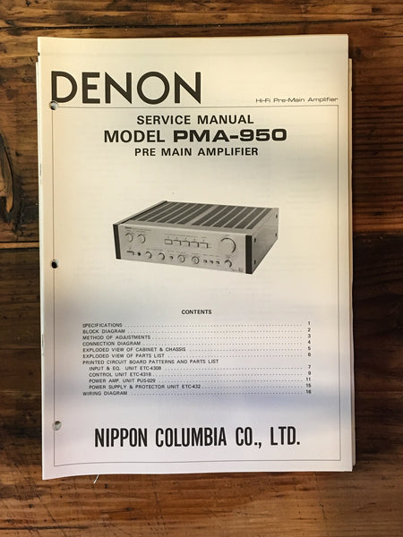 Denon PMA-950 Amplifier Service Manual *Original*