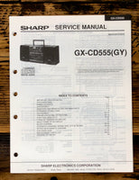 Sharp GX-CD555 Boombox / Radio Service Manual *Original*