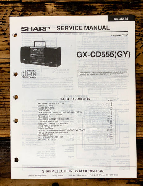 Sharp GX-CD555 Boombox / Radio Service Manual *Original*