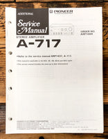 Pioneer A-717 Amplifier Add. Service Manual *Original*