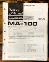 Pioneer MA-100 Amplifier Service Manual *Original*