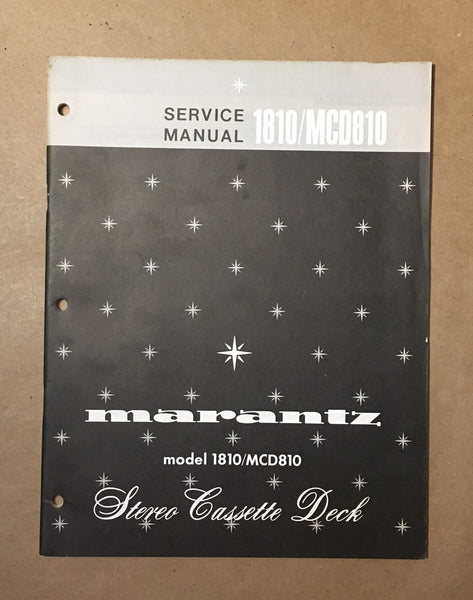 Marantz Model 1810 MCD810 Cassette  Service Manual *Original*