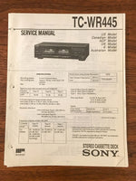 Sony TC-WR445 Tape Cassette Service Manual *Original*