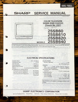 Sharp 25SB610 25SB620 25SB610 25SB640 TV / Television Service Manual *Original*