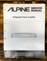 Alpine Model 3539 Power Amplifier  Service Manual *Original*