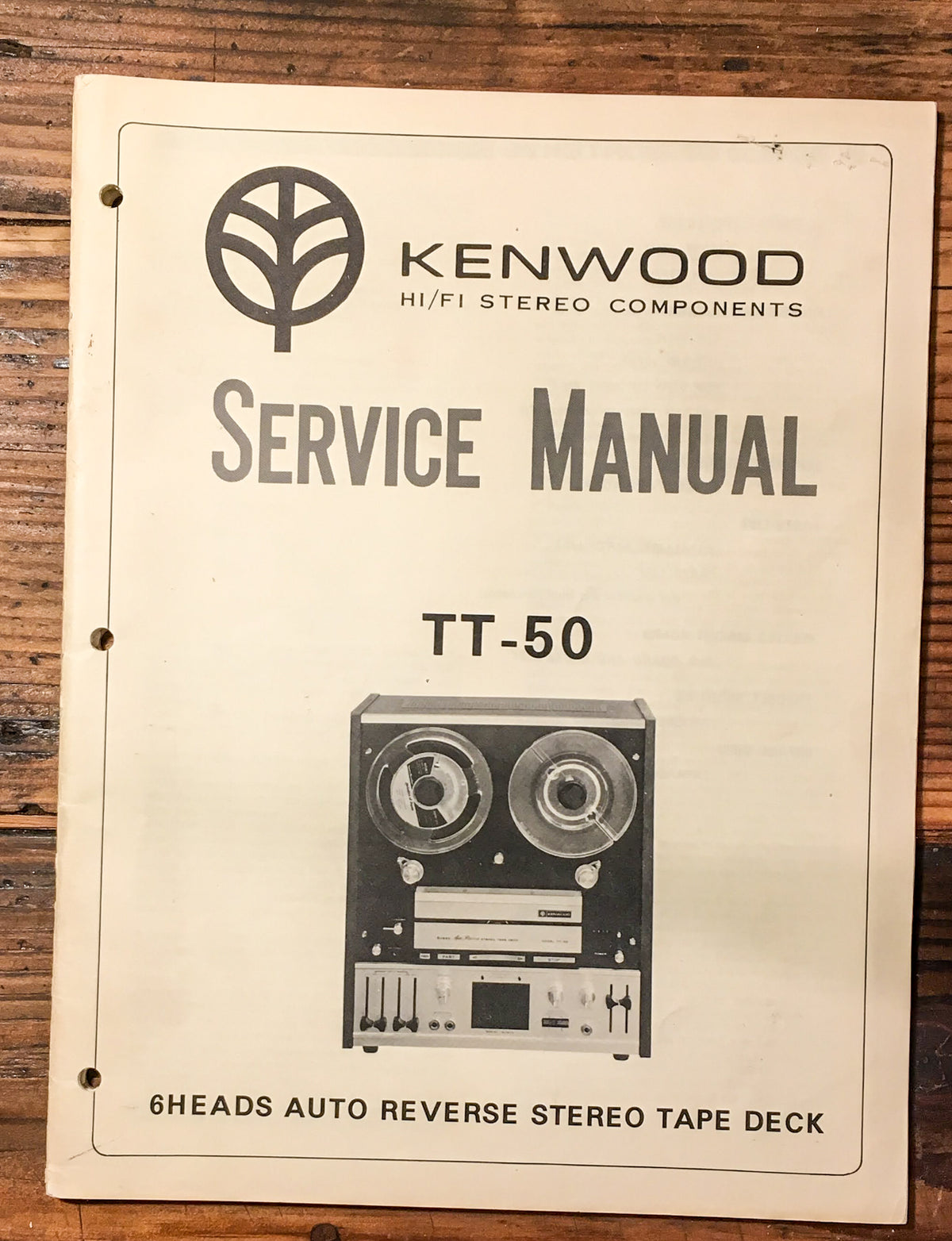Kenwood TT-50 Reel to Reel  Service Manual *Original*