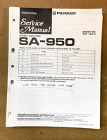 Pioneer SA-950 Amplifier Addt'l Service Manual *Original* #2