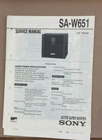 Sony  SA-W651   Service Manual *Original*