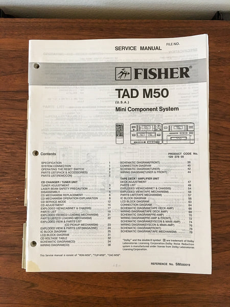 Fisher TAD-M50 Stereo Service Manual *Original*