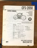 Sony CFS-2050 Radio Cassette Recorder / Boombox Service Manual *Original*