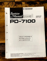 Pioneer PD-7100 CD Player  Service Manual *Original*