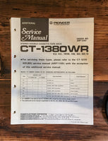 Pioneer CT-1380WR Cassette aDD. Service Manual *Original*