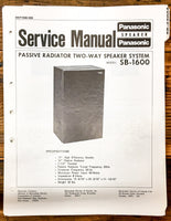 Technics SB-1600 Speaker  Service Manual *Original*