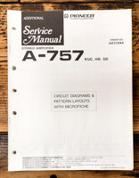 Pioneer A-757 Amplifier Add. Service Manual *Original*