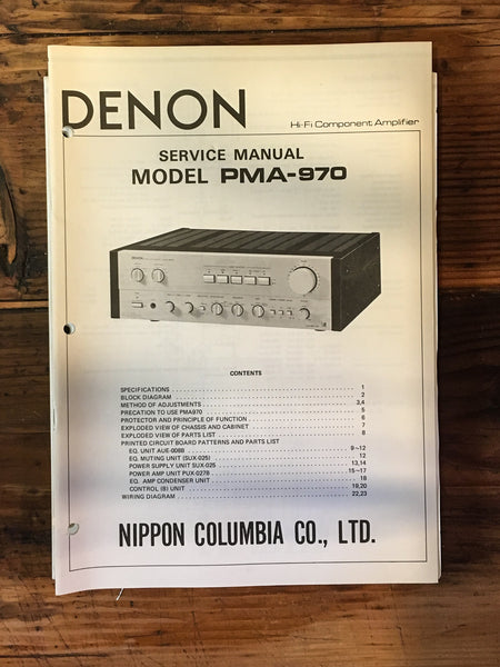 Denon PMA-970 Amplifier Service Manual *Original*