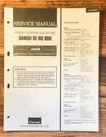 Sansui SE-80 SE-800 Equalizer Service Manual *Original*