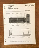 Kenwood LVD-700 CD CDV LD Player  Service Manual *Original*