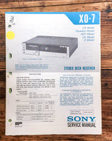 Sony XO-7 Receiver  Service Manual *Original*