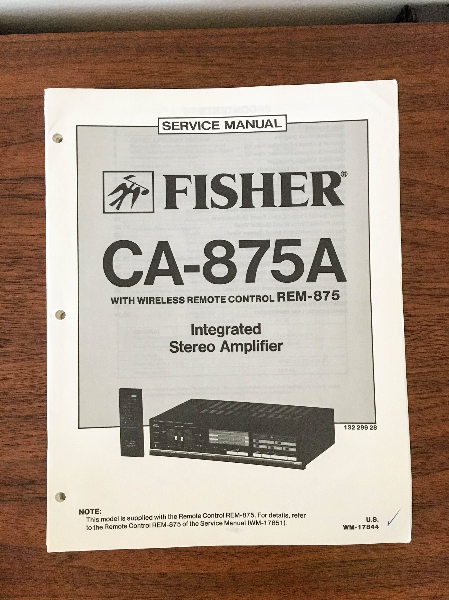 Fisher CA-875A Amplifier Service Manual *Original*